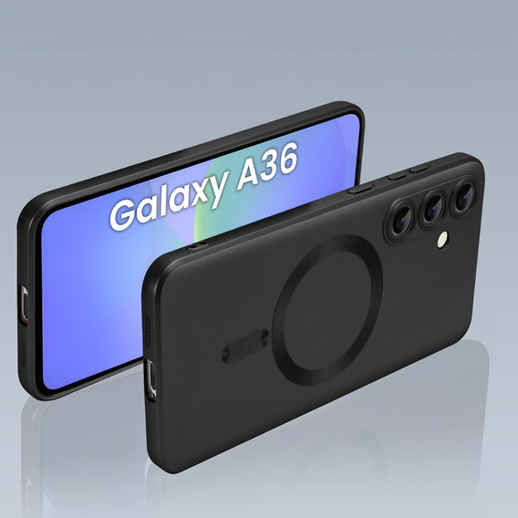 Etui do Samsung Galaxy A36 5G, ColorMag, do MagSafe, czarne + Szkło hartowane 9H
