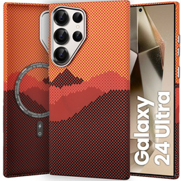 Etui do Samsung Galaxy S24 Ultra, Carbon Fiber MagSafe, pomarańczowe