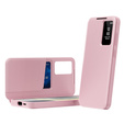 Etui z klapką do Samsung Galaxy A55 5G – różowe, Smart View Wallet z kieszonką na karty