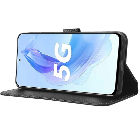 Etui z klapką do Honor 90 Lite 5G, Wallet Smart Magnet, czarne