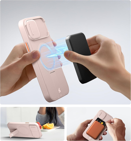 Etui do iPhone 12 / 12 Pro, Suritch Shockproof, do MagSafe, różowe