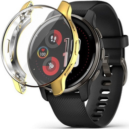 2w1 Etui z Osłoną Silikonową na ekran do Garmin Venu 2 Plus, Złote