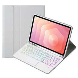 Etui z podświetlaną klawiaturą Bluetooth i touchpadem do Samsung Galaxy Tab S11 – niebieskie