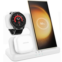 Ładowarka Indukcyjna ERBORD Samsung Trio 3w1 do Smartfona, Galaxy Watch i Galaxy Buds, biała