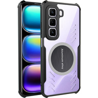 Etui do Infinix Hot 50 Pro+ 4G, z blaszką magnetyczne, przezroczyste / czarne