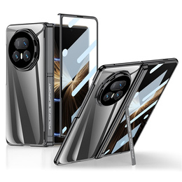 Etui GKK do Honor Magic V5 5G, z podstawką i wbudowanym szkłem, czarne