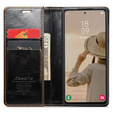 Etui z klapką CASEME do Samsung Galaxy A53 5G, Waxy Textured, czarne / brązowe