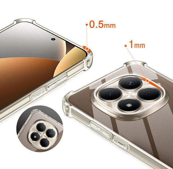 Etui do Xiaomi Redmi Note 15 Pro Plus 5G / Poco M8 Pro 5G, Dropproof, przezroczyste