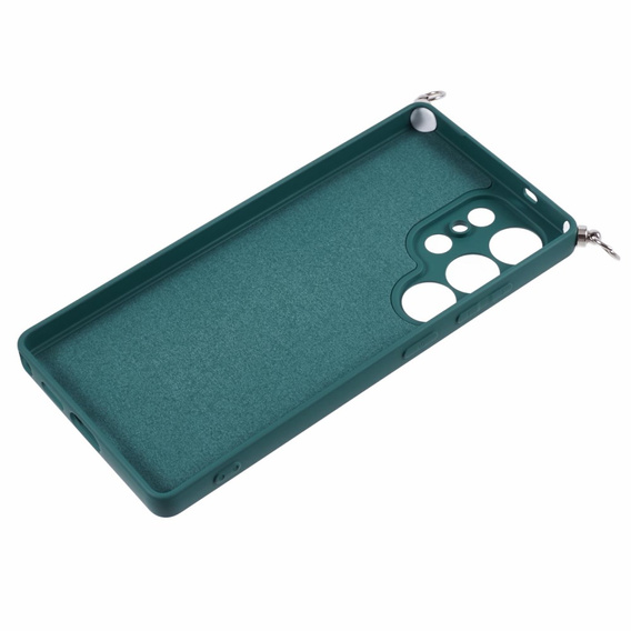 Etui do Samsung Galaxy S25 Ultra, na ramię ze smyczą – ciemnozielone