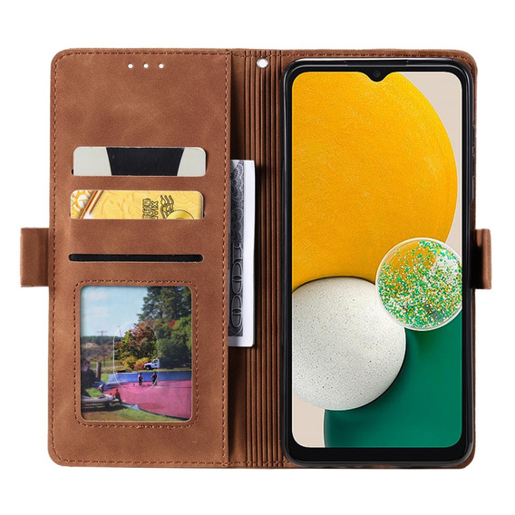 Etui do Samsung Galaxy A25 5G, Retro Wallet, brązowe / szare