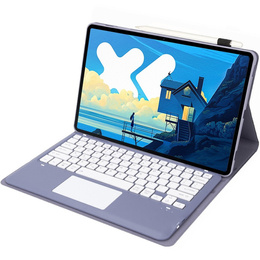 Etui z klawiaturą Bluetooth i touchpadem do Lenovo Idea Tab Pro – fioletowe