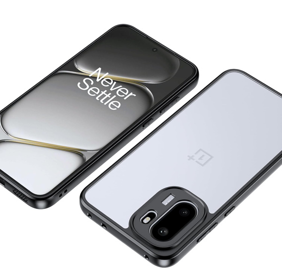 Etui do OnePlus 15R, Fusion Hybrid, przezroczyste z czarną ramką