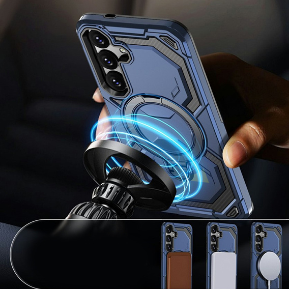 Etui magnetyczne do Samsung Galaxy A57 5G z podstawką, niebieskie