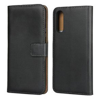 Etui z klapką do Sony Xperia 10 II, Case Genuine Leather, czarne