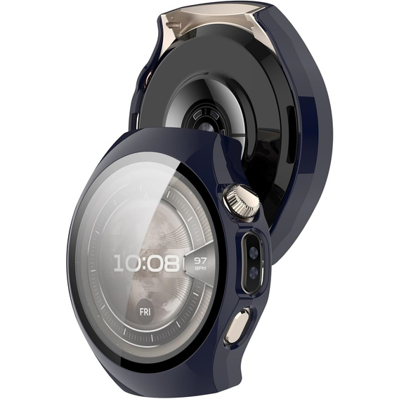 2w1 Etui + Szkło Hartowane do Huawei Watch 5 42mm, Granatowe