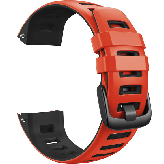 Pasek silikonowy dwukolorowy do Garmin Instinct – czarno-czerwony