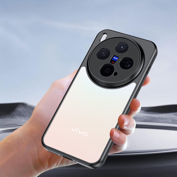 Etui do Vivo X300, Fusion Hybrid, przezroczyste z czarną ramką