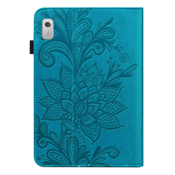 Etui do Lenovo Tab M9, With stand, Flower, niebieskie