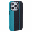 Etui do iPhone 15 Pro Max, Carbon Fiber MagSafe, czarne / niebieskie