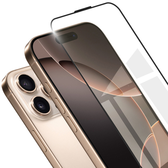 Szkło Hartowane 3D do iPhone 16 Pro, z czarną ramką