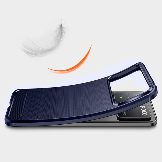 Etui do Xiaomi Poco X4 Pro 5G, Karbon, niebieskie