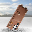 Etui do Samsung Galaxy S25 Ultra z klapką i paskiem – brązowe
