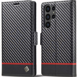 Etui z klapką do Samsung Galaxy S24 Ultra, Carbon LC.IMEEKE, czarne