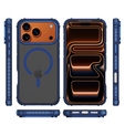 Etui pancerne do iPhone 17 Pro Max, Matt Case, do MagSafe, matowe z niebieską ramką