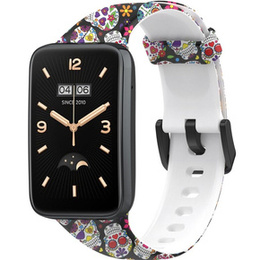 Pasek Silikonowy do Xiaomi Mi Band 7 Pro, Kolorowe czaszki
