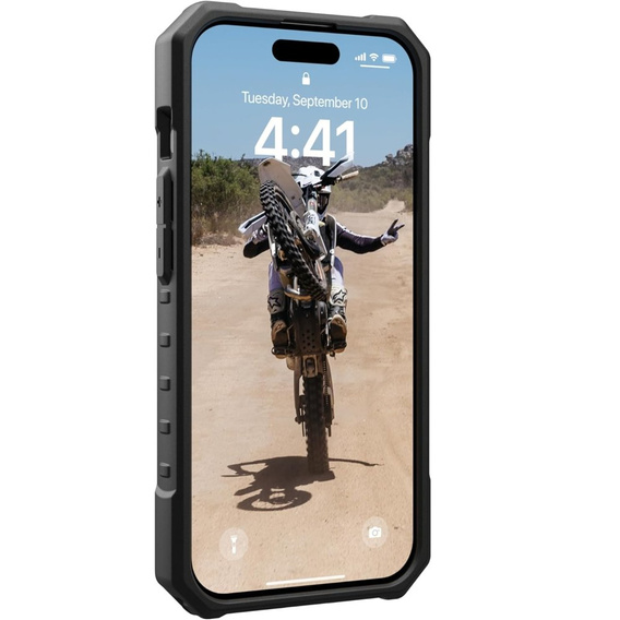 Etui Urban Armor Gear do iPhone 15 Pro, Pathfinder MagSafe Geo Camo, szare