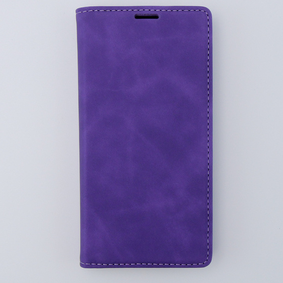 Etui do iPhone 15, ERBORD Vintage portfel z klapką, fioletowe