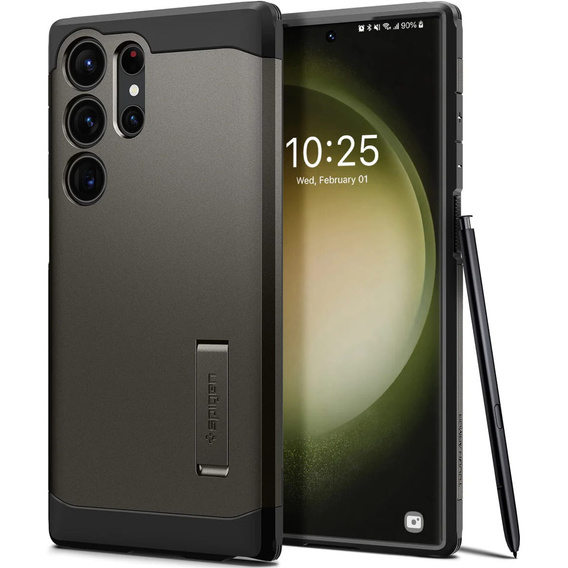 OUTLET Etui Spigen do Samsung Galaxy S23 Ultra, Tough Armor, Szare