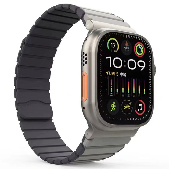 Pasek Magnetyczny do Apple Watch 1/2/3/4/5/6/7/8/9/10/11/SE Ultra 1/2/3 42/44/45/46/49mm, Szary