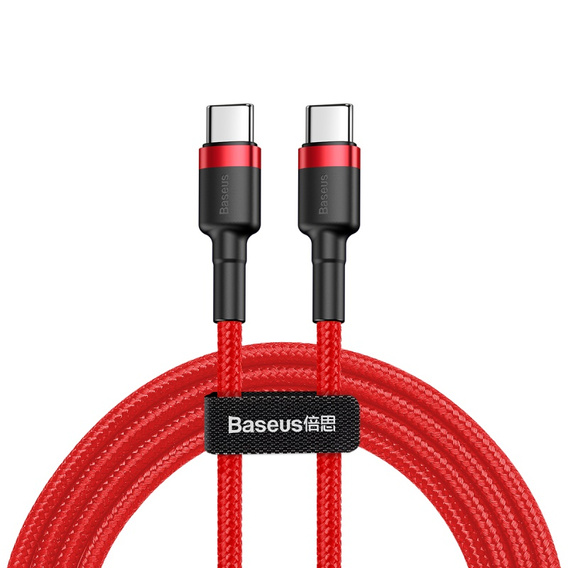 Baseus kabel Cafule PD 2.0 USB-C – USB-C 1,0 m, 3 A, 60 W - czerwony