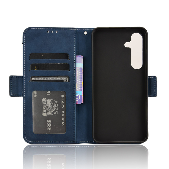 Etui z klapką do Samsung Galaxy S25 FE, Card Slot, granatowe