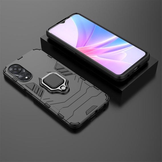 Etui do Oppo A78 5G, Kickstand Ring, czarne