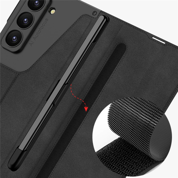 Etui portfelowe z klapką do Samsung Galaxy Z Fold 7 5G – czarne