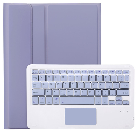 Etui z klawiaturą do iPad Pro 11" 2024 (5 gen.), Leather Pen Slot TouchPad, fioletowe