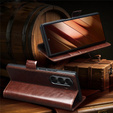 Skórzane etui portfelowe Qialino z podstawką do Samsung Galaxy Z Fold7 - brązowe