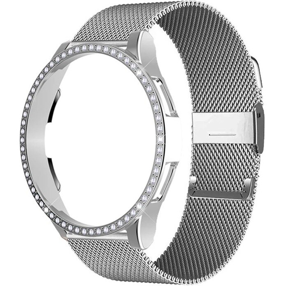 Pasek Bransoleta Milanese + Etui do Samsung Galaxy Watch 7 40mm, Srebrna