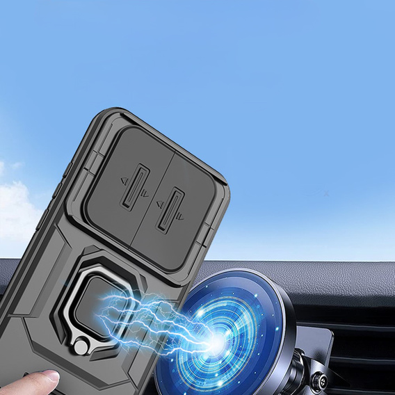 Etui do Xiaomi Redmi Note 15 5G / Poco M8 5G, KickStand Camera Lens, czarne