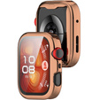 Bransoleta Milanese + Etui z osłoną na ekran do Huawei Watch Fit 4, Różowe złoto