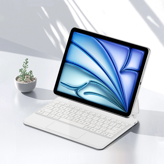 Etui z klawiaturą do iPad Air 11" 2025/2024 (7/6 gen.), Magnetic Keyboard Touchpad, białe