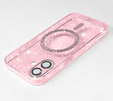 Etui do iPhone 17, ERBORD Glitter MagSafe, różowe