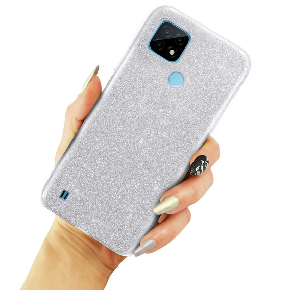 Etui Glitter Case do Realme C21, Silver