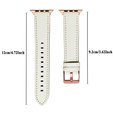 Skórzany Pasek z Klamrą Rose Gold do Apple Watch 1/2/3/4/5/6/7/8/9/10/11/SE 38/40/41/42mm – Biały