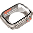 Zestaw Pasek Nylonowy + Etui 2w1 do Apple Watch 7/8/9 45mm, Czarny / Pomarańczowy