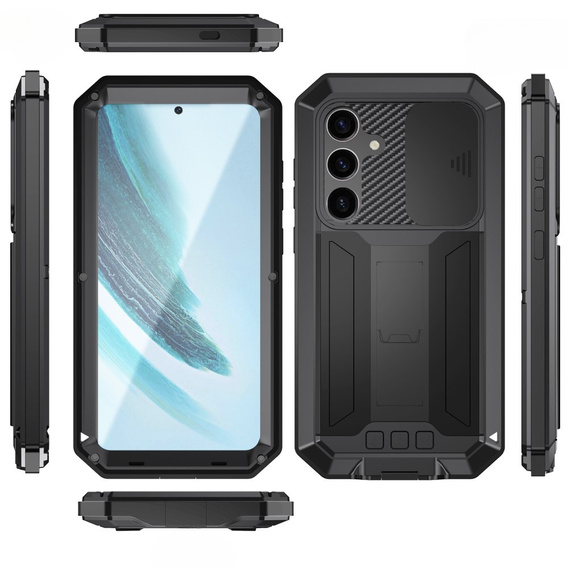 Etui pancerne do Samsung Galaxy S25+ Plus, R-JUST, czarne
