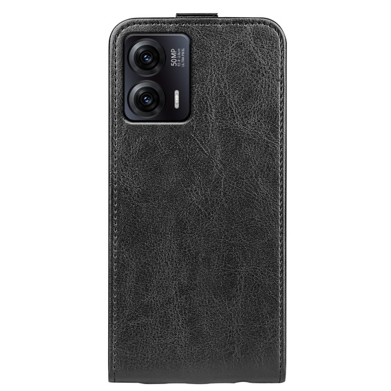 Etui z klapką do Motorola Moto G73 5G, Flip, czarne