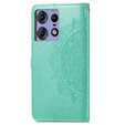 Etui z klapką do Motorola Edge 50 Pro, Mandala, zielone